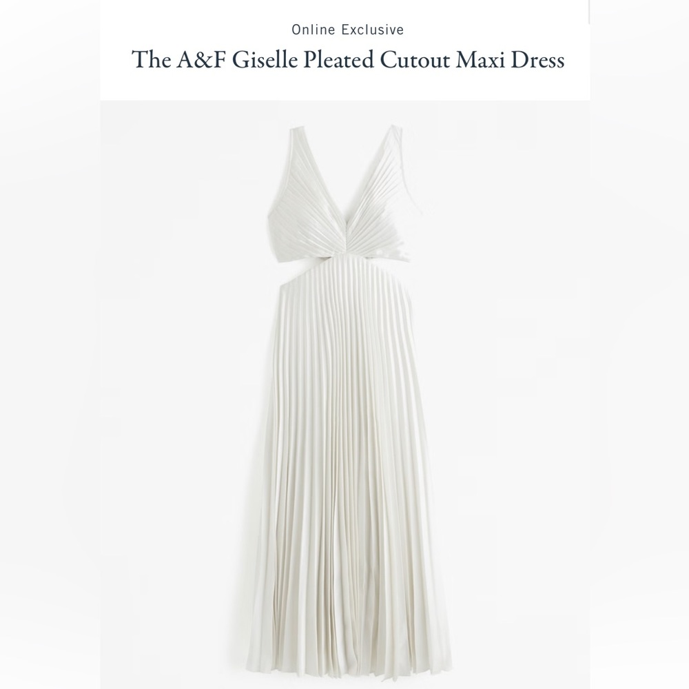 Abercrombie Pleated Cutout Giselle Dress in White